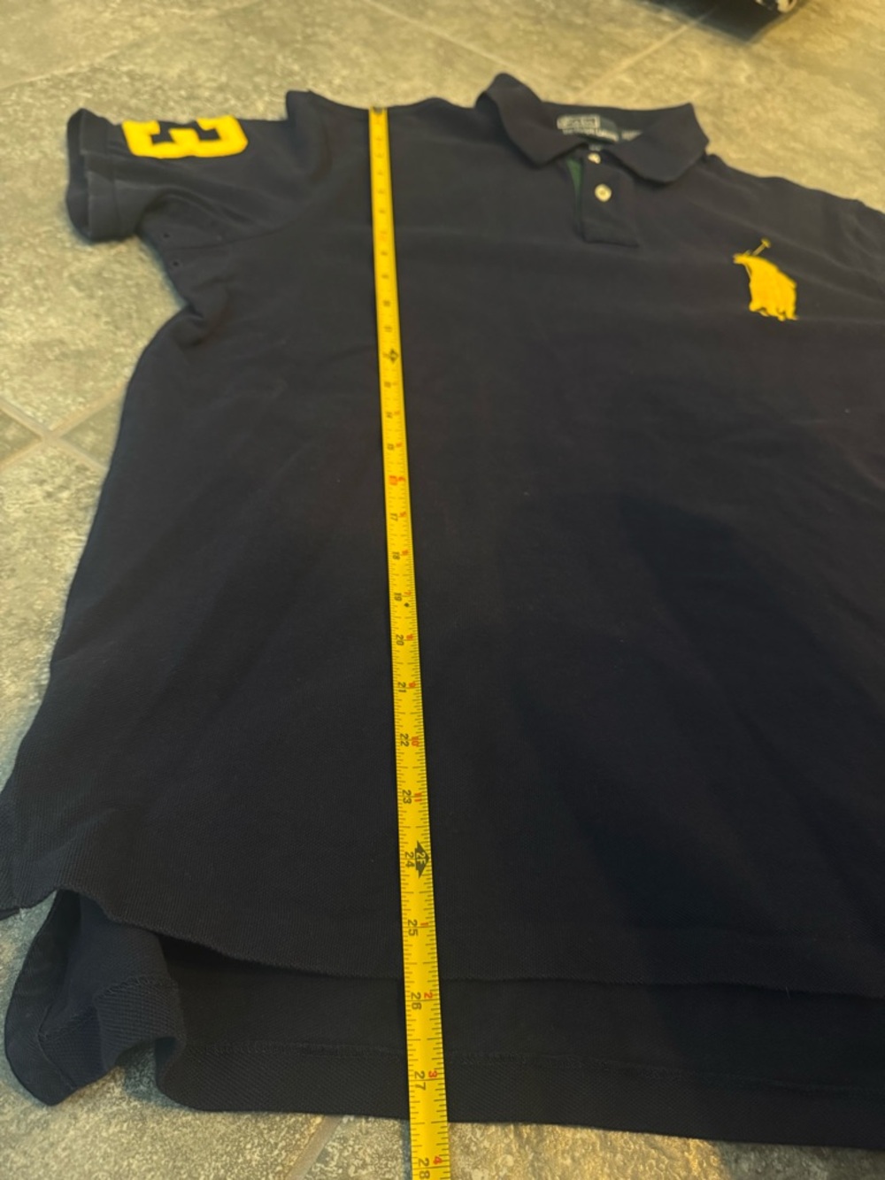 Polo Ralph Lauren yellow big pony navy polo shirt men’s XL - Picture 4 of 6